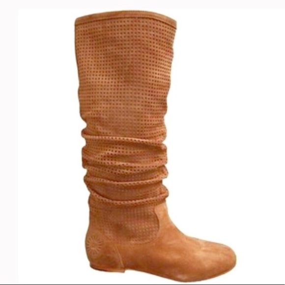 Ugg Abilene Chestnut Suede Knee High Slouch Boot. - Picture 1 of 6